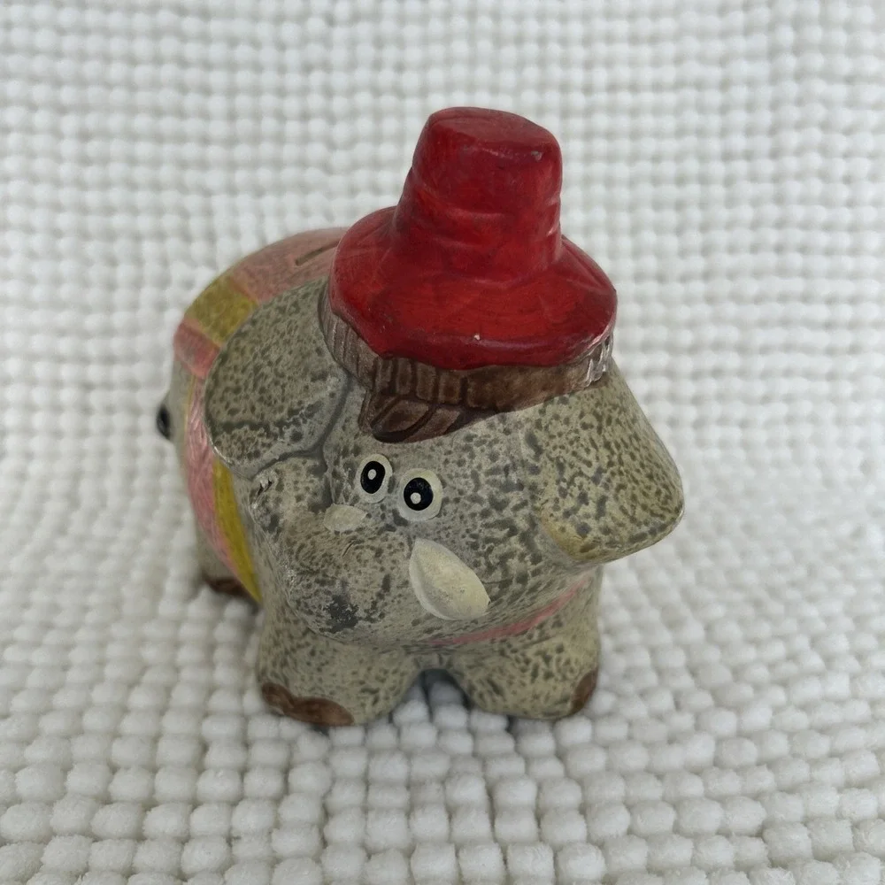 Vintage‎ MCM Arnart Piggy Bank Elephant Made in Japan Hand Painted